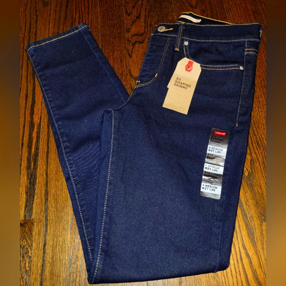 New Levi's Women's 311 Shaping Skinny Jeans in Darkest Sky 27 x 30